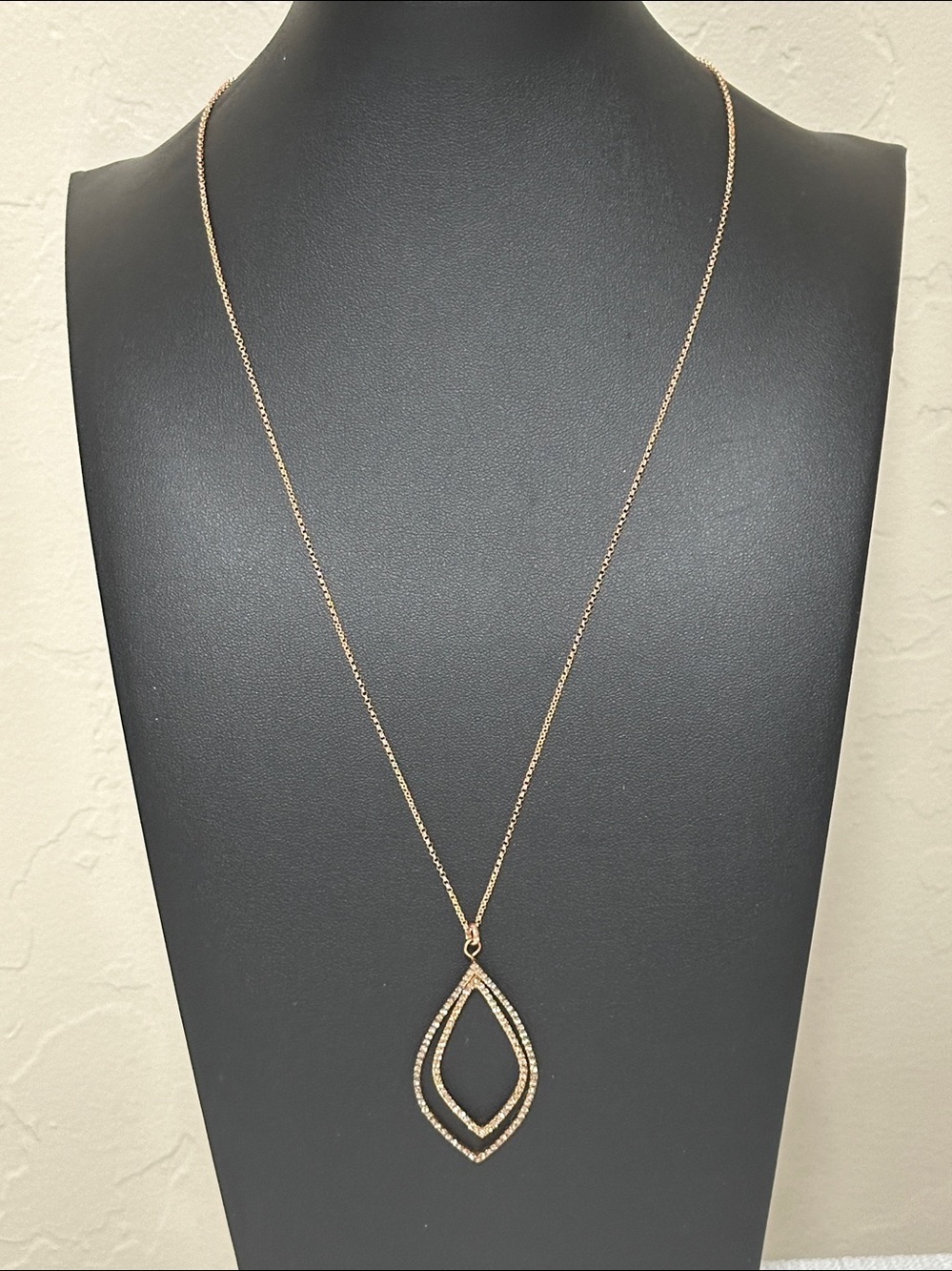 Fossil Rich Glitz Rose Gold pavé Crystal Pendant Necklace